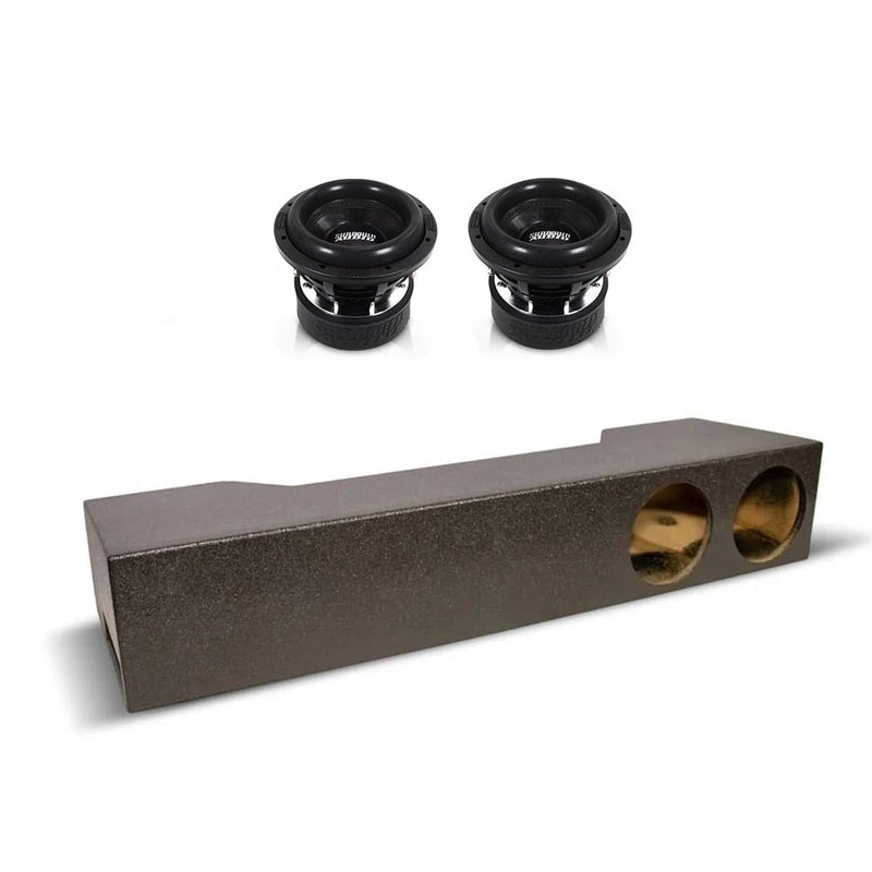 Dual 8-inch subwoofer enclosure with two Sundown Audio drivers and twin side ports