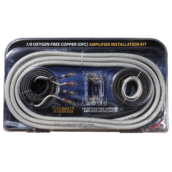 1/0 Gauge AWG Silver/Black OFC Amplifier Wire Kit