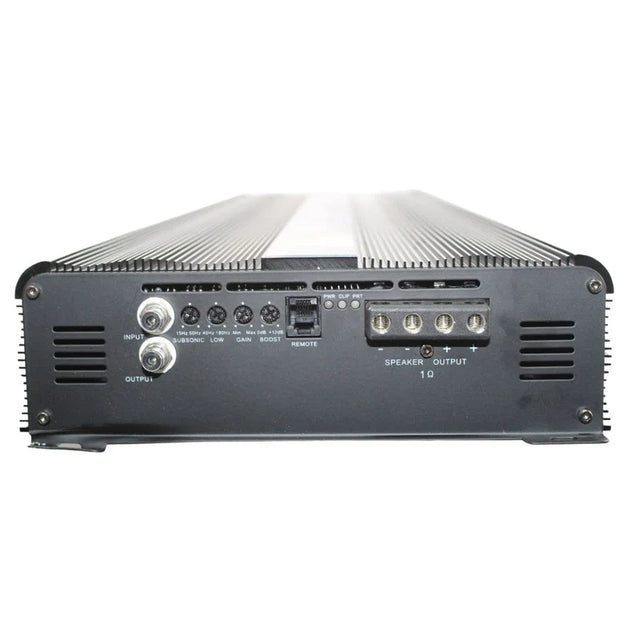 Marts Digital class D monoblock amplifier, rear input and speaker output panel