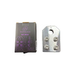 Aluminum battery terminal, flat 4-spot with center hole and positive marking