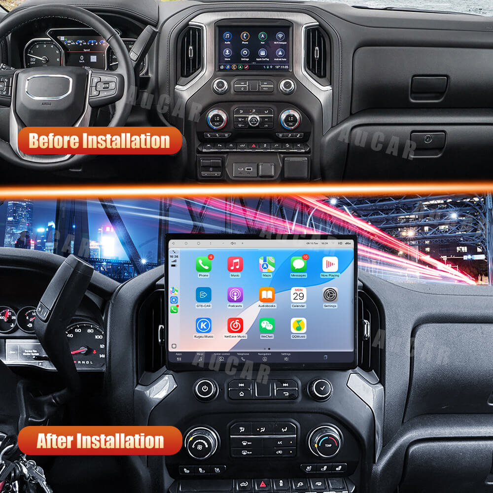 AuCar Android 13″ Car Radio GPS Navigation For GMC Sierra Chevrolet Silverado 2019-2026
