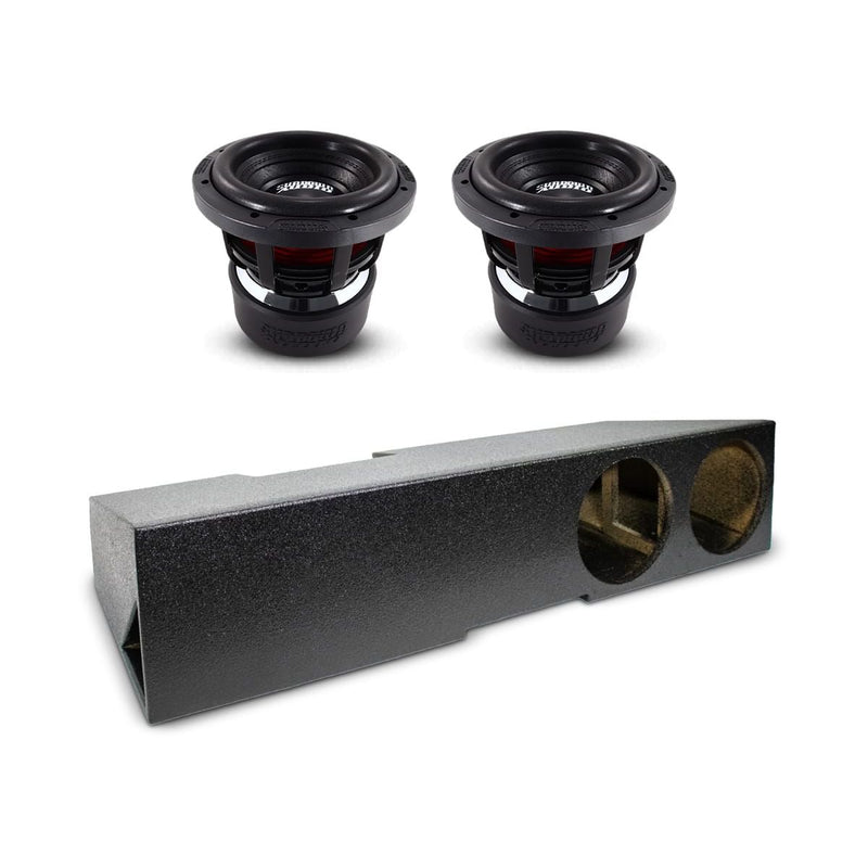 Sundown Audio 8-inch dual subwoofer box with two speakers and twin port openings