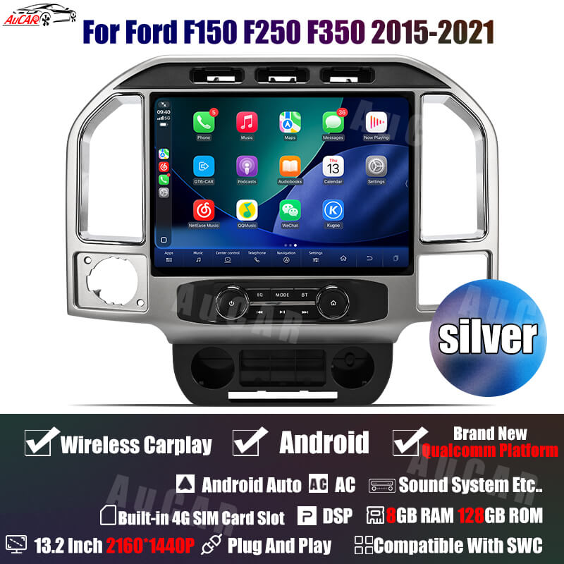 AuCar Android 13.2″ Car Radio GPS Navigation For Ford F150 F250 F350 Raptor 2015-2021