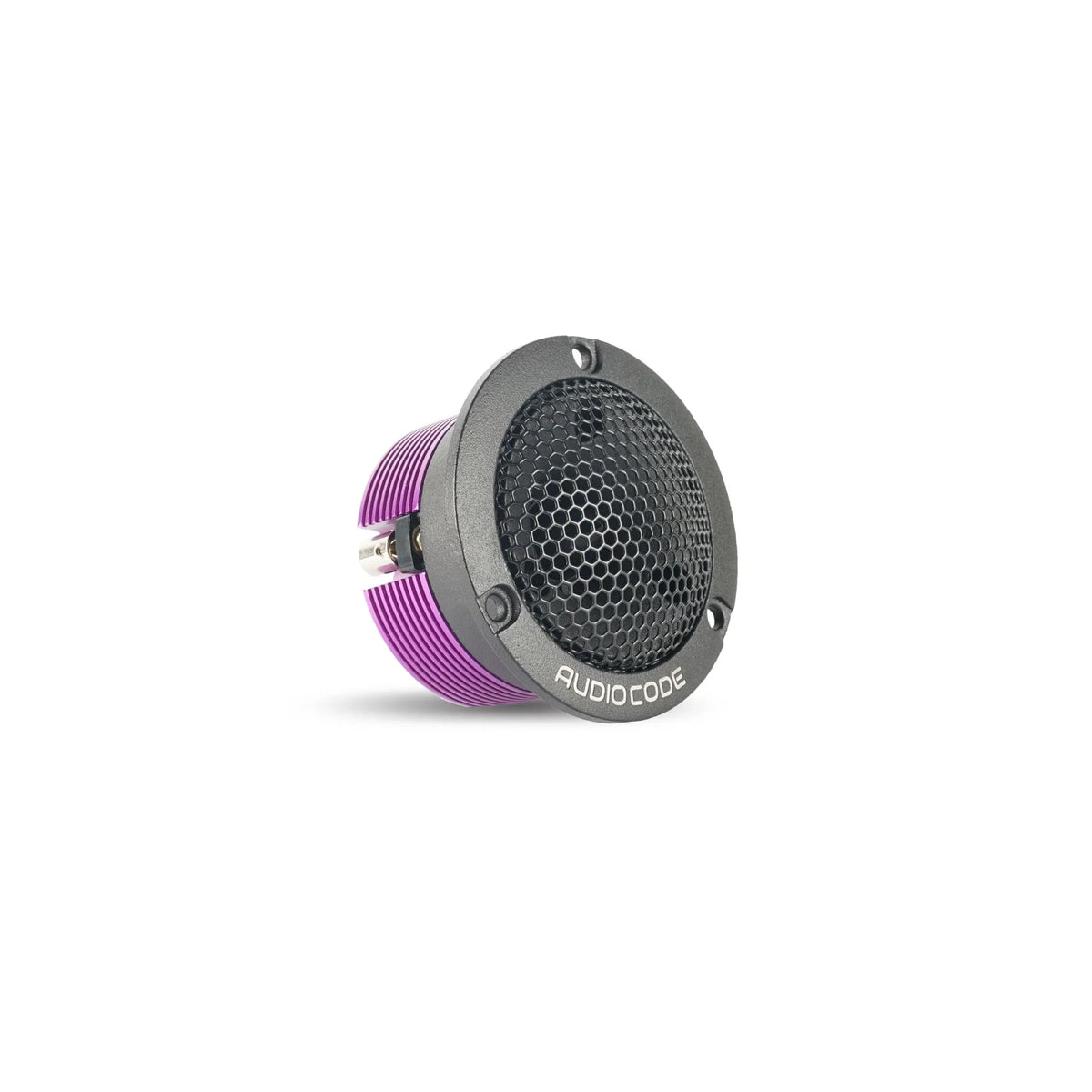 2.5 in tweeter speaker, black face with purple housing, single unit