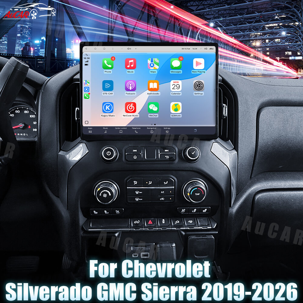AuCar Android 13″ Car Radio GPS Navigation For GMC Sierra Chevrolet Silverado 2019-2026