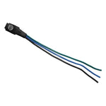 Black multi-wire bypass cable with 3 leads and connector