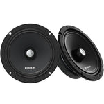 ORION slim midrange speaker with black cone and silver logo, side view