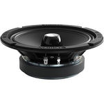 ORION midrange speaker top view, black frame with silver dust cap