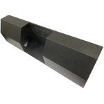 Single cab dual 8-inch subwoofer enclosure with central cutout, black.