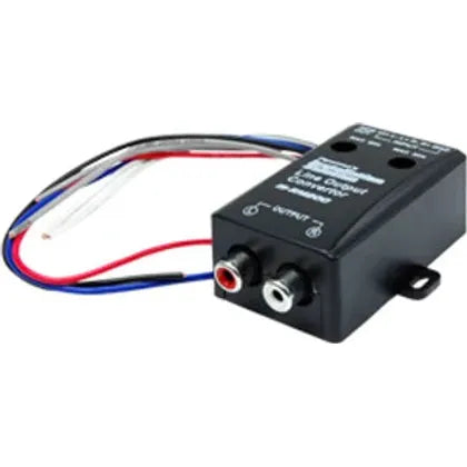 Audiopipe IS-RM200 hi/low impedance adapter with remote turn-on, black box and RCA ports