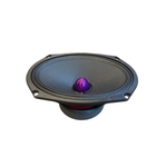 6x9 midrange speaker side view with blue cone and purple dome center