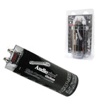 Audiopipe 3.5 farad power capacitor with mounting terminals, black aluminum case