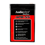 Deep-cycle 12V power cell battery spec panel with capacity and charging info