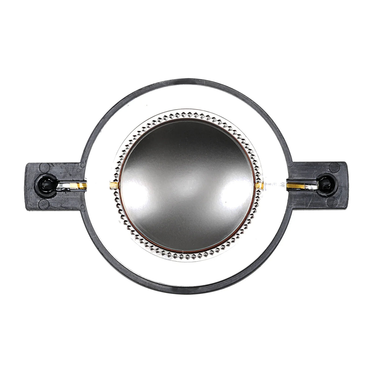 Replacement Kapton voice coil driver with circular metal diaphragm and black bracket arms