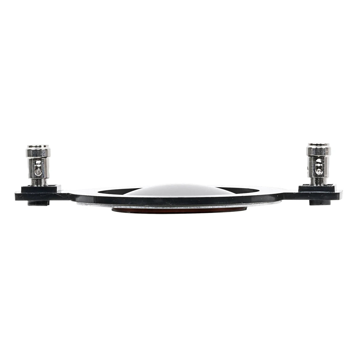 Replacement Kapton voice coil driver, side view showing two mounting posts and frame