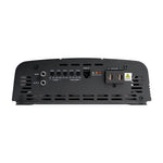 Black car full-range class D amplifier with input and speaker output terminals