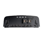 Black car full-range class D amplifier, rear input/output ports and power terminal