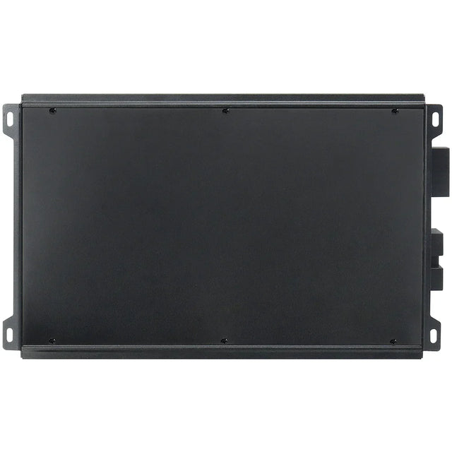 Audiopipe 4-channel amplifier rear view with metal mounting brackets