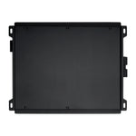 Black amplifier rear cover panel with mounting brackets and screws