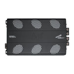 Audiopipe amplifier back panel with six round grille vents and side mounting hardware