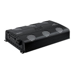 Audiopipe full-range monoblock amplifier with black metal housing and vented top