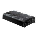 Audiopipe monoblock amplifier, black with front control area and input/output ports