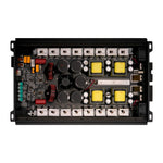 Audiopipe amplifier internal circuit board with capacitors and component layout