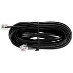 Black audio connection cable with two RJ-style connectors and tie wraps