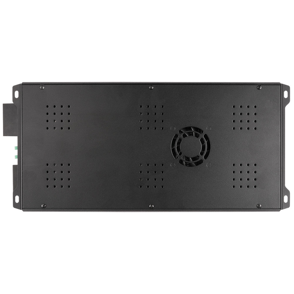 Audiopipe APLX-2200.4 rear cover with cooling fan and ventilation holes