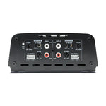 4-channel full range amplifier control panel with input switches and gain controls