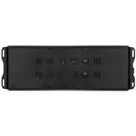 Black monoblock amplifier rear with vent slots and side mounting brackets