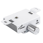 Audiopipe APMRQ-4095 mini design marine amplifier, power label and MIN/MAX control knob