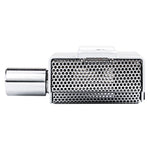 Audiopipe APMRQ-4095 mini design marine amplifier end view with vented metal mesh