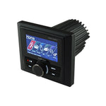 Marine TFT LCD multimedia head unit front view with Home menu display