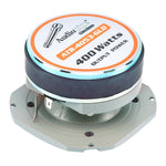 Super tweeter speaker with black top cap, orange ring, and mounting base