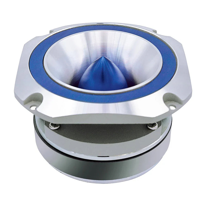 Audiopipe heavy-duty super tweeter with blue face and metal mounting bracket