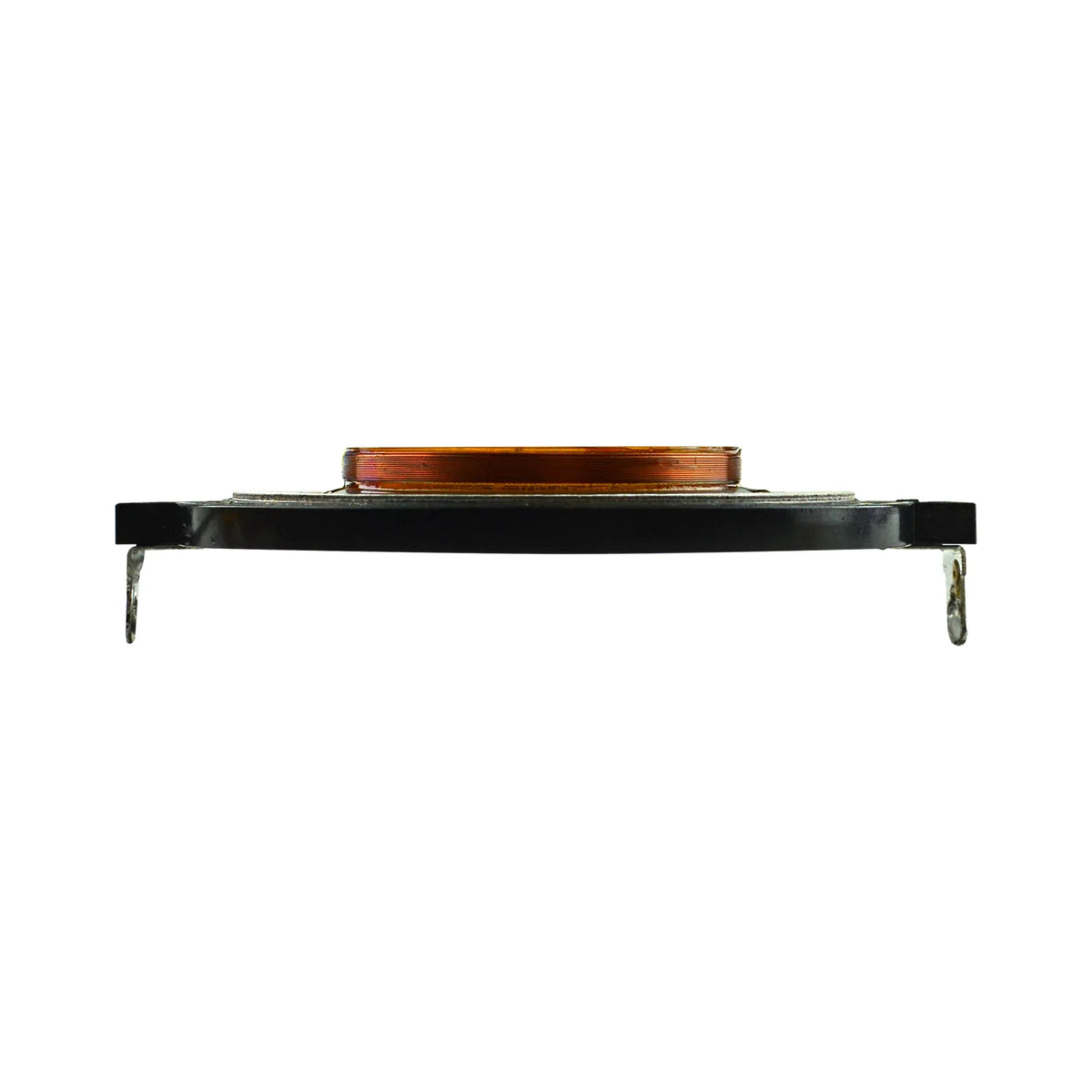 Replacement voice coil side view with copper winding and metal mounting tabs
