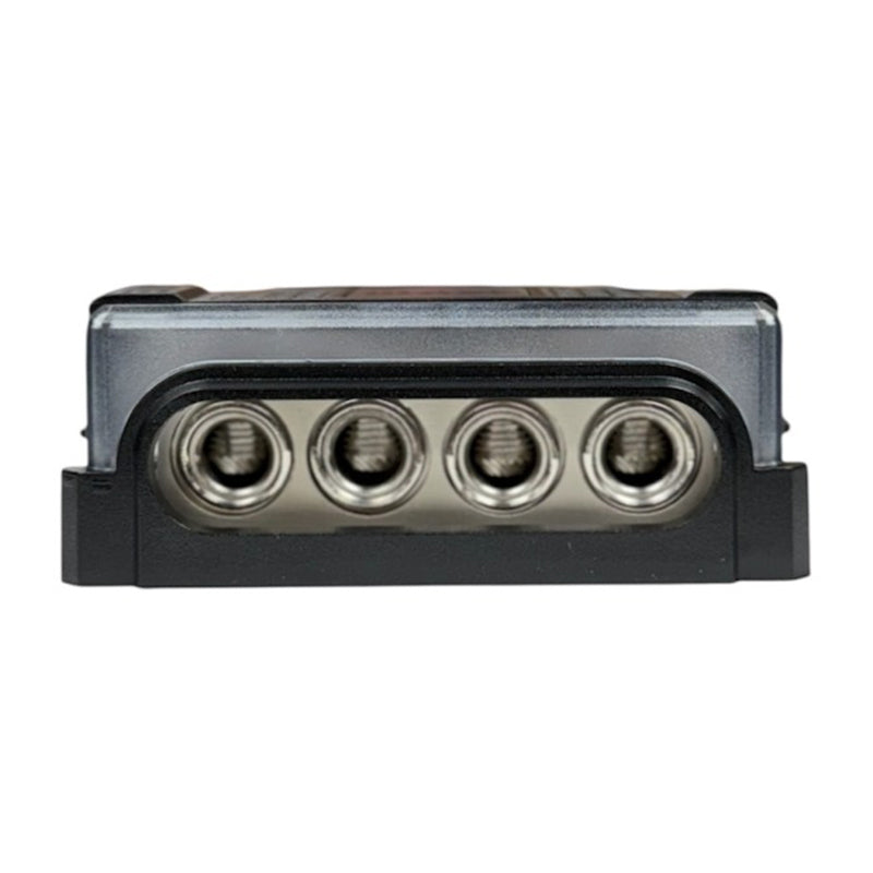Audio Xtreme Code AC-A2040 distribution block, four circular terminal ports in a row
