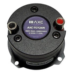 3 in pro tweeter back with mounting holes and label, red and silver terminals