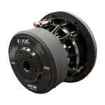 8 in subwoofer with exposed terminals and 500W power label on back plate