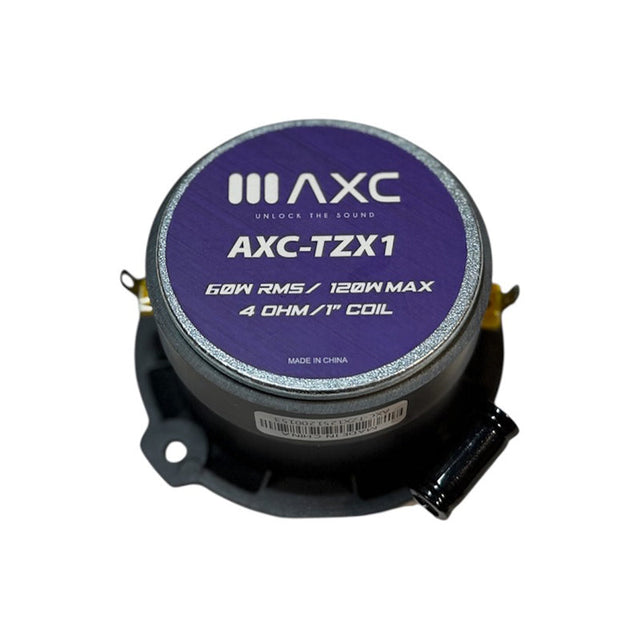 Audio Xtreme bullet tweeter speaker back with purple label and mounting bracket