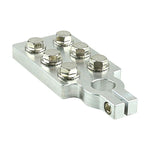Metal negative multi-cable battery terminal with four threaded studs