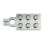 Negative battery terminal plate with multiple screw posts and central cable hole