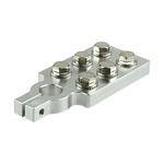 Positive battery terminal block with multiple threaded studs and mounting holes