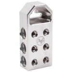 Audiopipe battery terminal block with central slot and six threaded connection holes