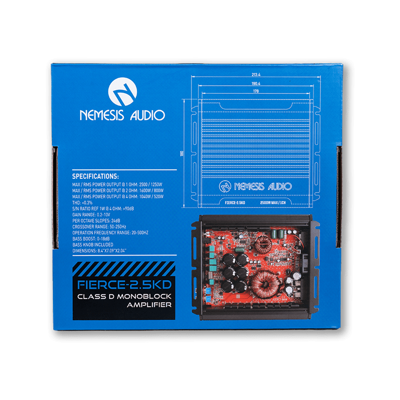 Nemesis Audio FIERCE-2.5KD 1250W RMS Monoblock Amplifier