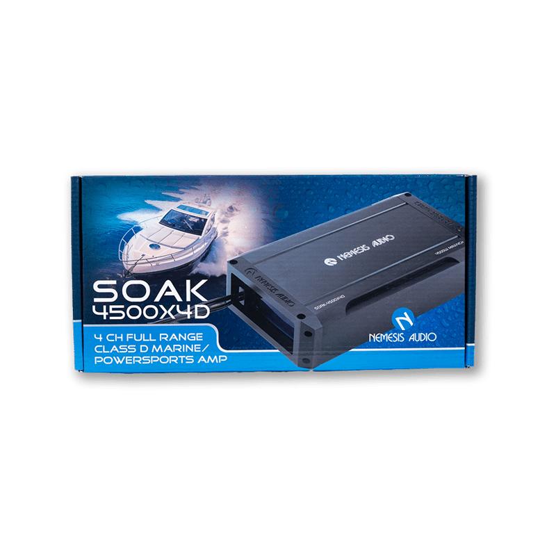 Nemesis Audio SOAK-4500X4D 4500W Max Waterproof 4-CH Marine Amp
