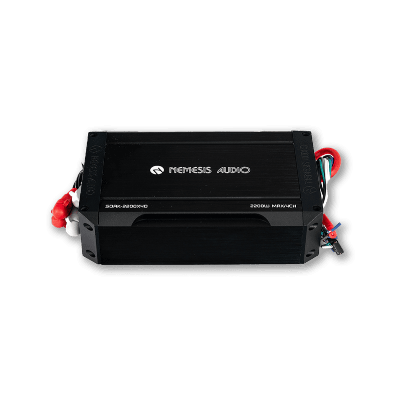 Nemesis Audio SOAK-2200X4D 2200W Max Waterproof 4-CH Marine Amp