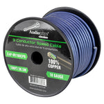 Audiopipe 9-conductor speed cable reel with blue coiled cable, 100% copper, 18 gauge