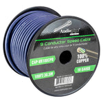 Audiopipe 9-conductor speed cable reels with blue jacket, 100% copper, 18 gauge